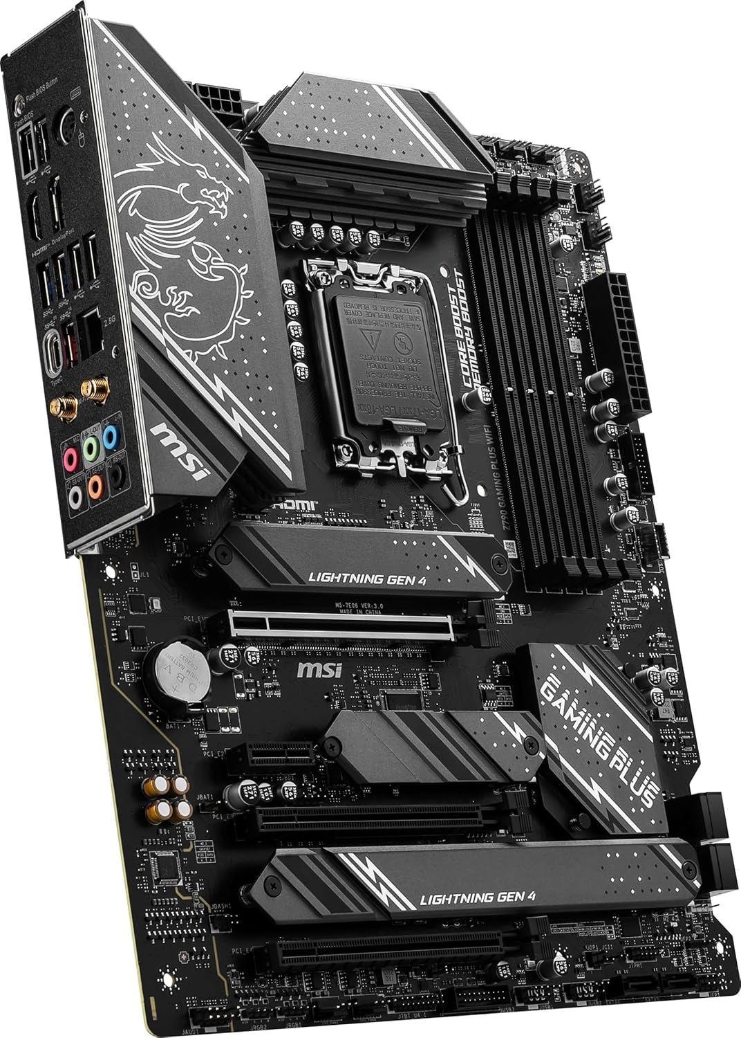 MSI Z790 Gaming Plus WiFi-AMZ Gaming Motherboard (Support 14th/13th/12th Gen Intel Processors, LGA 1700, DDR5, PCIe 5.0, M.2 Slots, 2.5Gbps LAN, USB 3.2 Gen2, Wi-Fi 6E, Bluetooth 5.3, ATX)