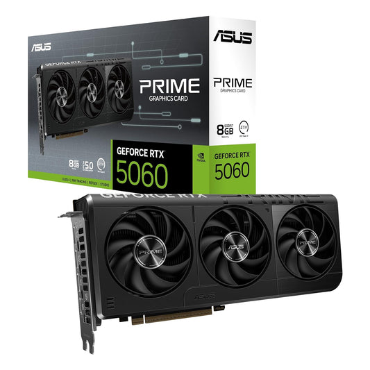 ASUS The SFF-Ready Prime GeForce RTX™ 5060 8GB GDDR7 Graphics Card (PCIe® 5.0, 8GB GDDR7, HDMI®/DP 2.1, 2.5-Slot, Axial-tech Fans, Dual BIOS)
