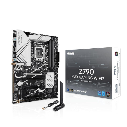 ASUS Z790 MAX Gaming WIFI7 Intel Z790 (LGA 1700) ATX Motherboard with PCIe 5.0, Three M.2 Slots, 14+1 DrMOS, DDR5, WiFi 7, Realtek 1Gb LAN, HDMI, USB 20Gbps Type-C®, Thunderbolt™ (USB4®), Aura Sync