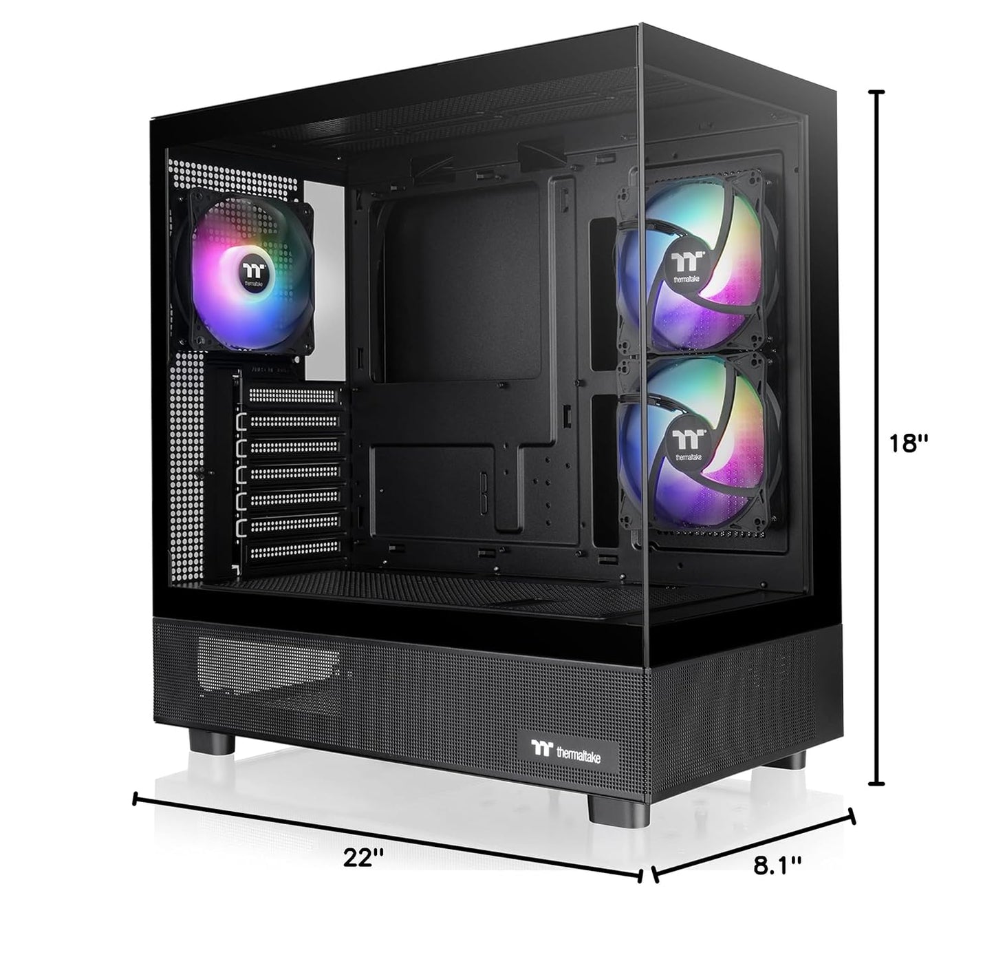 Thermaltake View 270 Plus TG ARGB Black Mid Tower E-ATX Case; 3x120mm ARGB Fans Included; Support Up to 360mm Radiator; Front & Side Dual Tempered Glass Panel; CA-1Y7-00M1WN-01; 3 Year Warranty