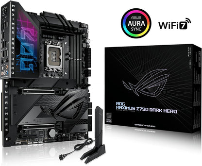 ASUS ROG Maximus Z790 Dark Hero (WiFi 7) LGA 1700(Intel 14th &13th&12th Gen) ATX Gaming Motherboard(PCIe 5.0x16, 5xM.2 Slots,DDR5,2X Thunderbolt 4 Ports, USB Type-C Front-Panel)