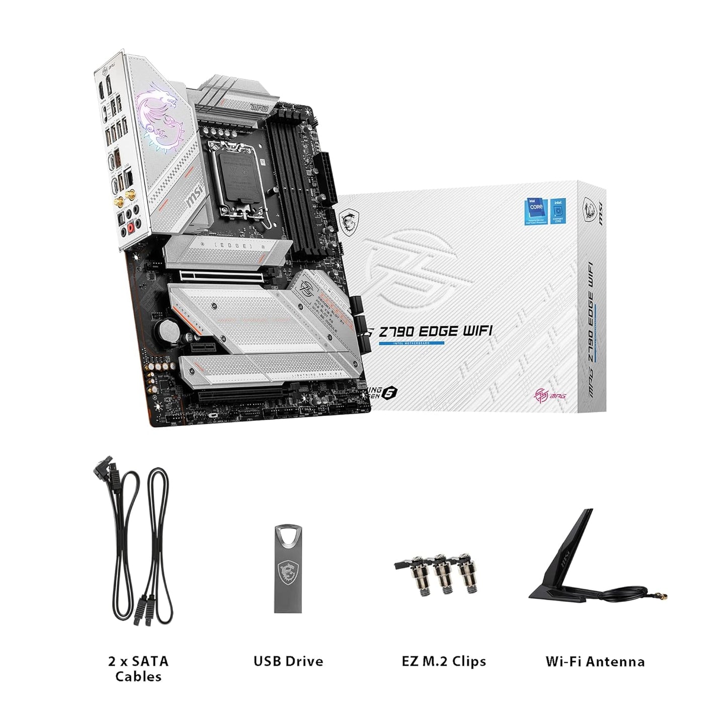 MSI MPG Z790 Edge WiFi Gaming Motherboard (Supports 12th/13th/14th Gen Intel Processors, LGA 1700, DDR5, PCIe 5.0, M.2, 2.5Gbps LAN, USB 3.2 Gen2, Wi-Fi 6E, Bluetooth 5.3, ATX)