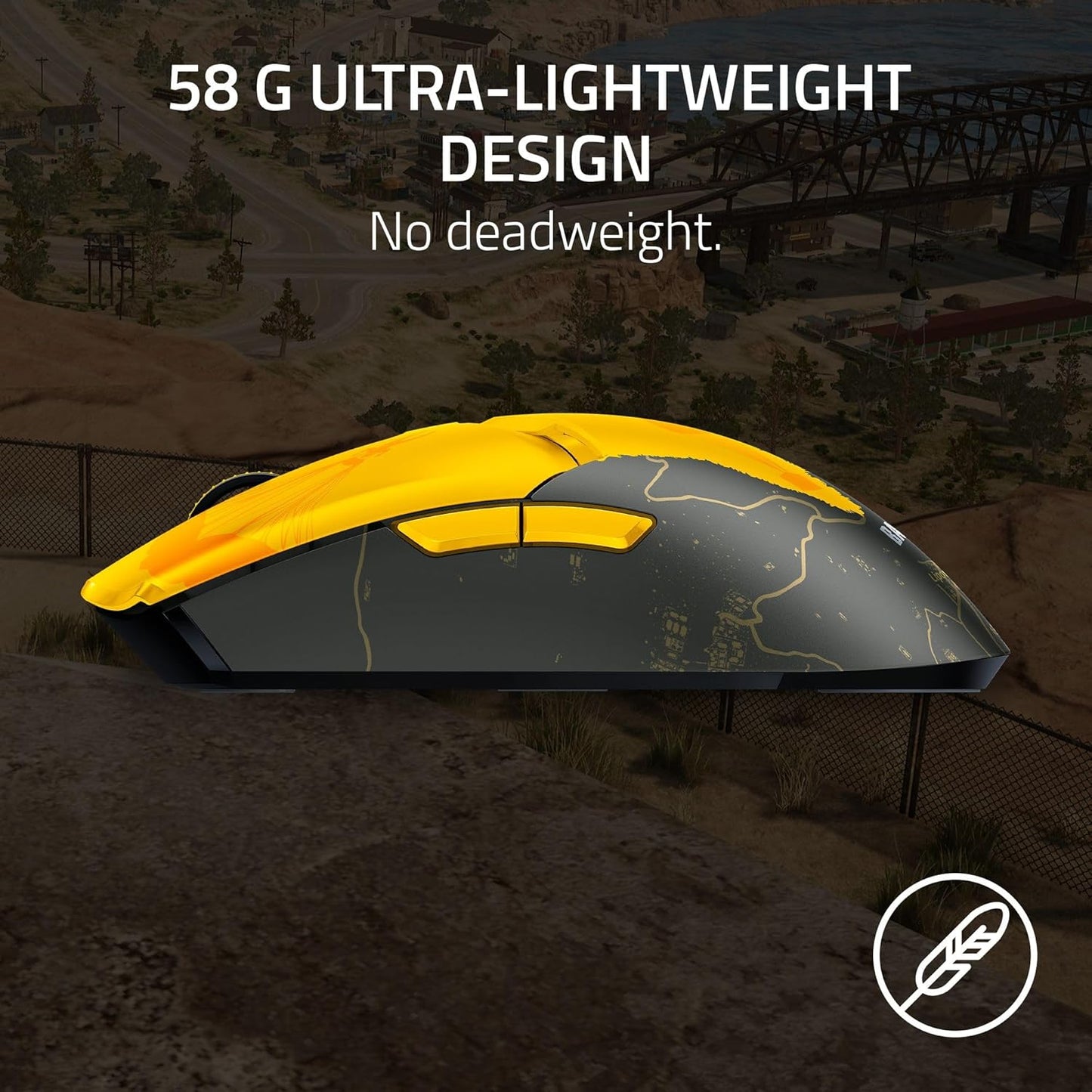 PUBG: Battleground Edition - Razer Viper V2 Pro HyperSpeed Wireless Gaming Mouse: 59g Ultra Lightweight - Optical Switches Gen-3-30K DPI Optical Sensor - 90 Hour Battery - USB Type C Cable Included