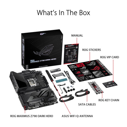 ASUS ROG Maximus Z790 Dark Hero (WiFi 7) LGA 1700(Intel 14th &13th&12th Gen) ATX Gaming Motherboard(PCIe 5.0x16, 5xM.2 Slots,DDR5,2X Thunderbolt 4 Ports, USB Type-C Front-Panel)
