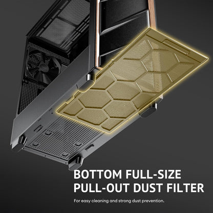 Antec Flux SE, Sound-Dampening Side Panels, 5 x PWM Fans Included, Front Panel with Walnut Wood, Type-C, 420mm Radiator& Back Connect Motherboard Support, Silent Case, Mid E-ATX Tower PC Case