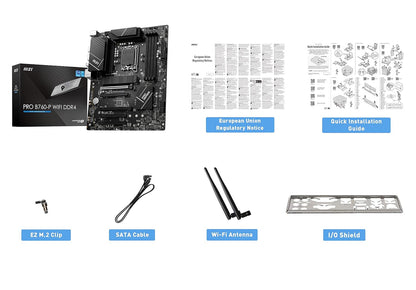 MSI PRO B760-P WiFi DDR4 ProSeries Motherboard (Supports 12th/13th/14th Gen Intel Processors, LGA 1700, DDR4, PCIe 4.0, M.2, 2.5Gbps LAN, USB 3.2 Gen2, HDMI/DP, Wi-Fi 6E, Bluetooth 5.3, ATX)