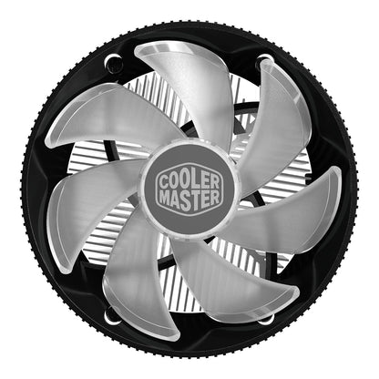 Cooler Master i70C LGA1700 ARGB Intel Low-Profile CPU Air Cooler, Anodized Black Aluminum Fins, Copper Insert Base, 95W TDP CPU Support, 120mm ARGB 3-Pin Fan for Intel LGA1700 For Desktop