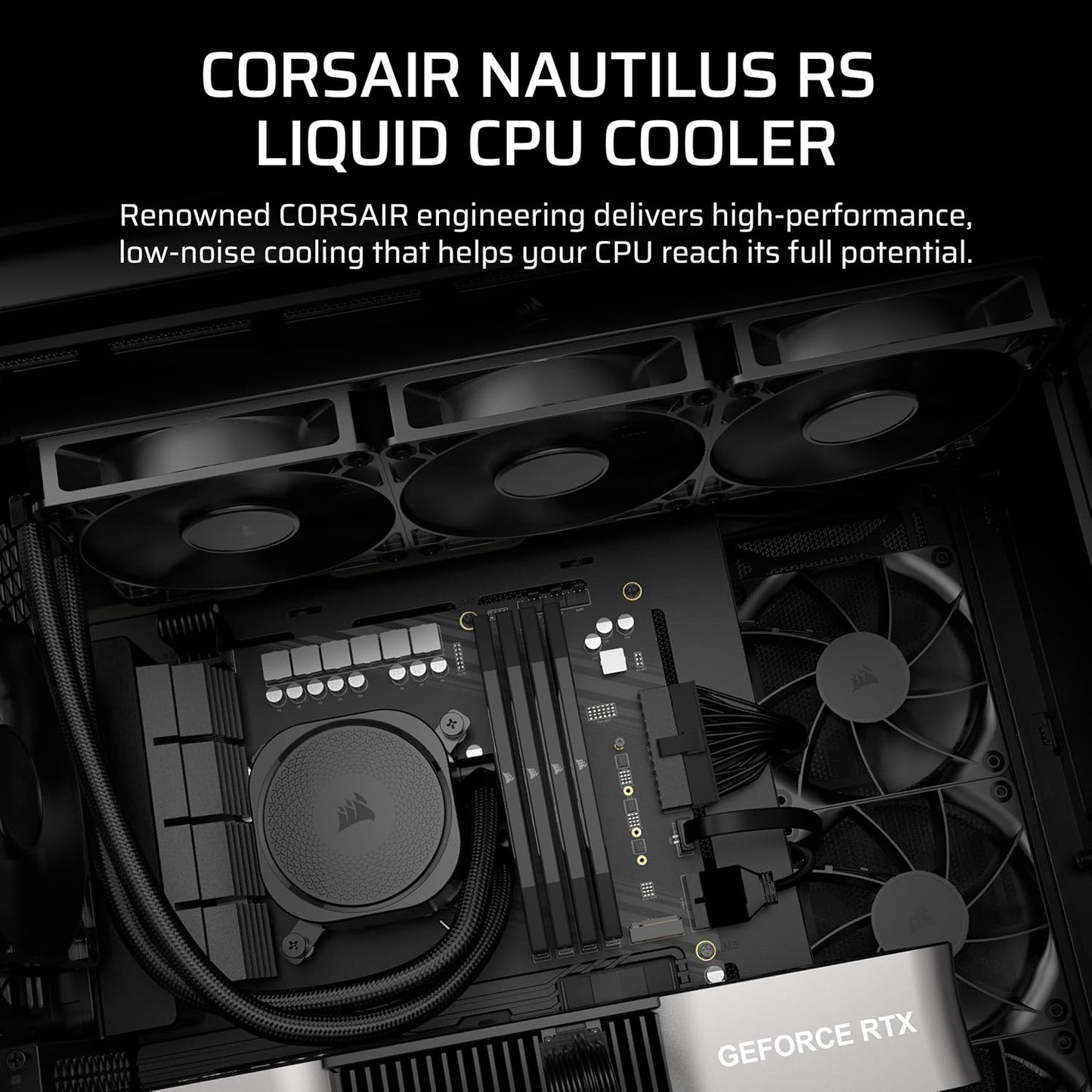 CORSAIR Nautilus 360 RS (ARGB or Non-RGB) Liquid CPU Cooler – 360mm AIO – Low-Noise – Direct Motherboard Connection – Daisy-Chain – Intel LGA 1851/1700, AMD AM5/AM4 – 3X RS120 ARGB Fans Included – Black or White