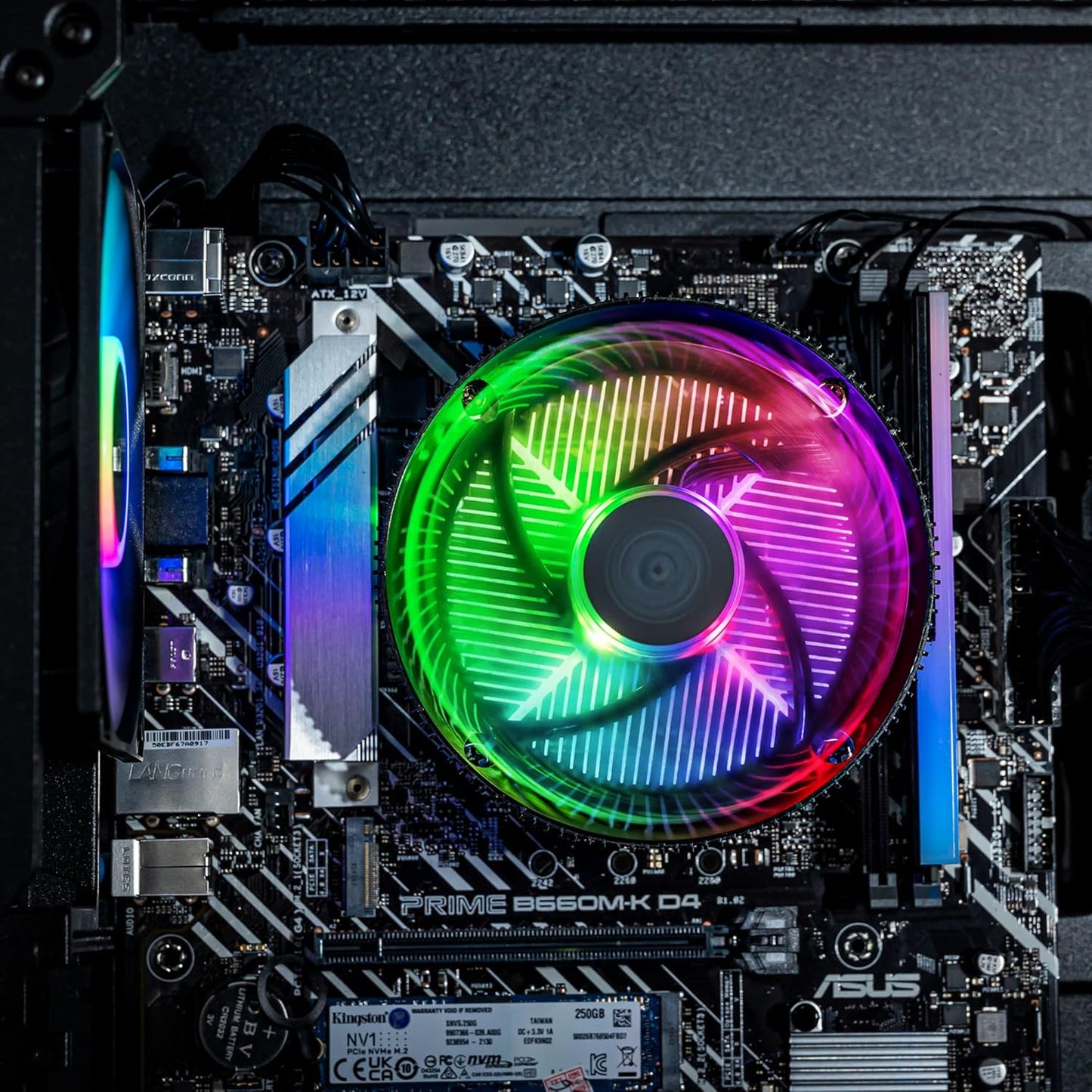 Cooler Master i70C LGA1700 ARGB Intel Low-Profile CPU Air Cooler, Anodized Black Aluminum Fins, Copper Insert Base, 95W TDP CPU Support, 120mm ARGB 3-Pin Fan for Intel LGA1700 For Desktop