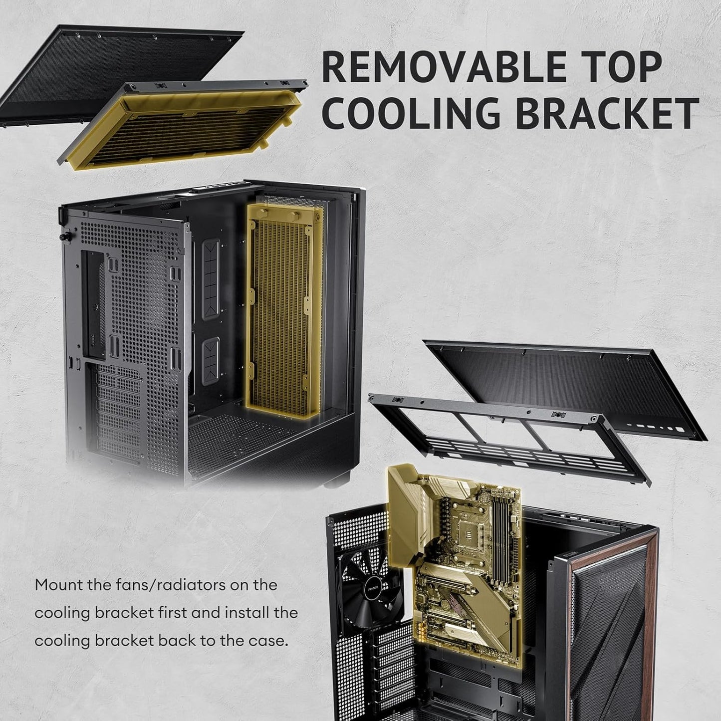 Antec Flux SE, Sound-Dampening Side Panels, 5 x PWM Fans Included, Front Panel with Walnut Wood, Type-C, 420mm Radiator& Back Connect Motherboard Support, Silent Case, Mid E-ATX Tower PC Case