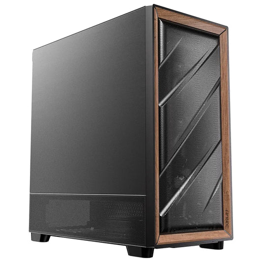 Antec Flux SE, Sound-Dampening Side Panels, 5 x PWM Fans Included, Front Panel with Walnut Wood, Type-C, 420mm Radiator& Back Connect Motherboard Support, Silent Case, Mid E-ATX Tower PC Case
