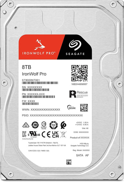 Seagate IronWolf Pro (4TB up to 24TB) Enterprise NAS Internal HDD –CMR 3.5 Inch, SATA 6 Gb/s, 7,200 RPM, 256MB or 512MB Cache for RAID Network Attached Storage