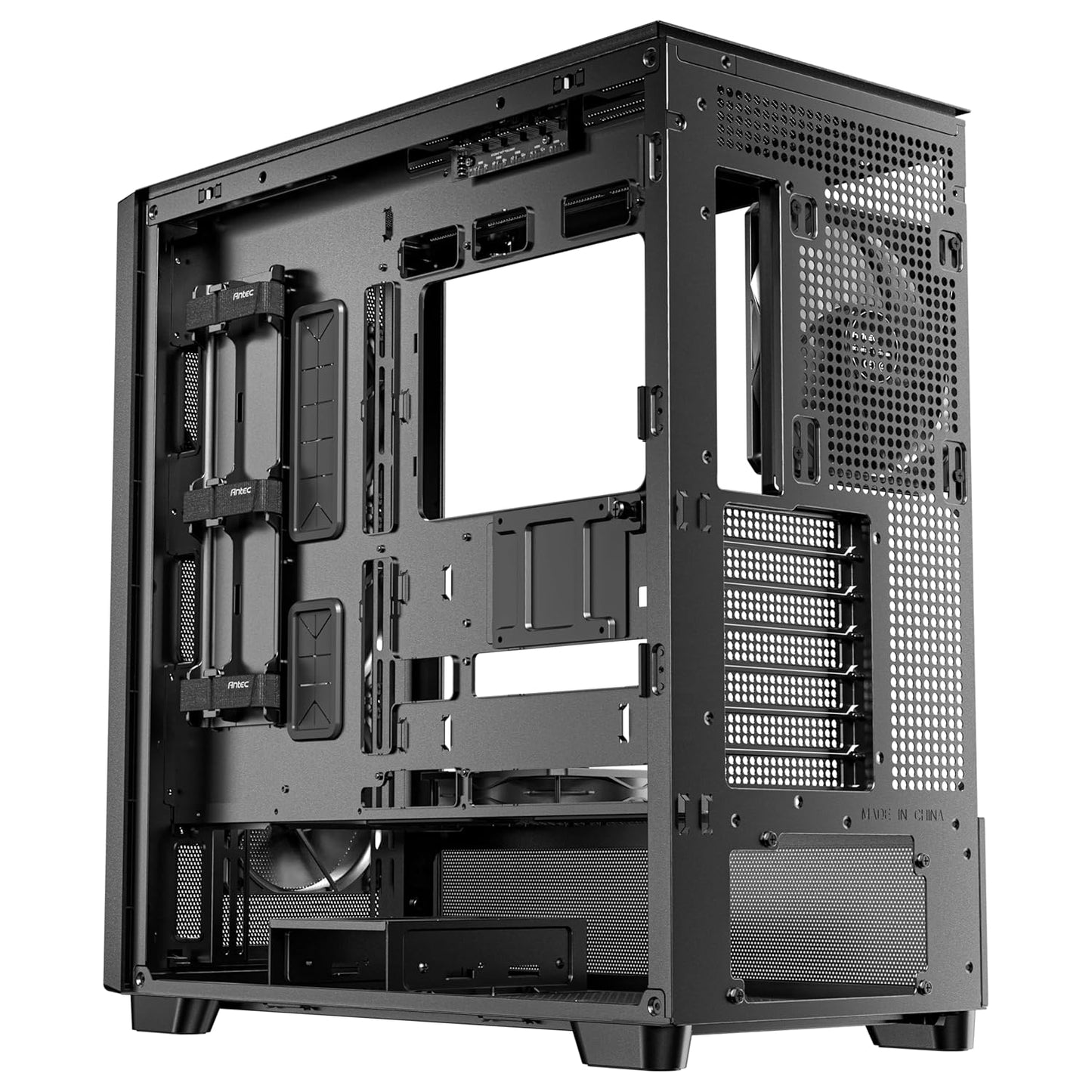 Antec Flux SE, Sound-Dampening Side Panels, 5 x PWM Fans Included, Front Panel with Walnut Wood, Type-C, 420mm Radiator& Back Connect Motherboard Support, Silent Case, Mid E-ATX Tower PC Case