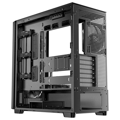 Antec Flux SE, Sound-Dampening Side Panels, 5 x PWM Fans Included, Front Panel with Walnut Wood, Type-C, 420mm Radiator& Back Connect Motherboard Support, Silent Case, Mid E-ATX Tower PC Case