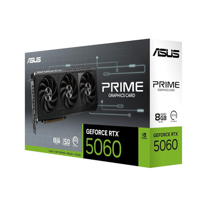 ASUS The SFF-Ready Prime GeForce RTX™ 5060 8GB GDDR7 Graphics Card (PCIe® 5.0, 8GB GDDR7, HDMI®/DP 2.1, 2.5-Slot, Axial-tech Fans, Dual BIOS)