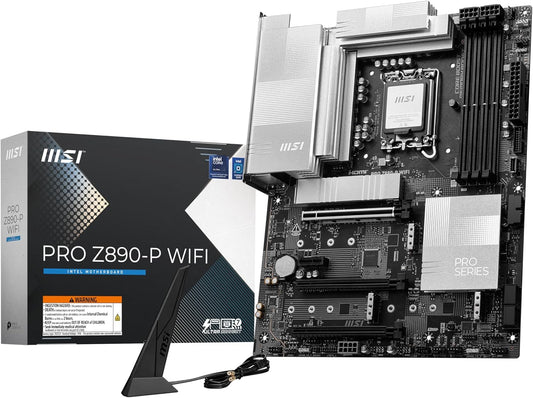 MSI PRO Z890-P WiFi ProSeries Motherboard (Supports Core Ultra Series 2 Intel Processors, LGA 1851, DDR5, PCIe 5.0, M.2, SATA, 5Gbps LAN, USB Type-C, Wi-Fi 7, Bluetooth 5.4, Thunderbolt 4, ATX)