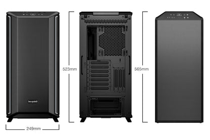 Dark Base 701 Mid Tower PC Case | Mesh Front | Airflow Optimized | 3 Pre-Installed Silent Wings 4 Fans | ARGB Lighting with Controller | Tempered Glass | PWM and ARGB Hub | Black | BGW58