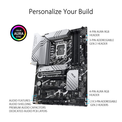 ASUS Prime Z790-P WiFi D4 LGA 1700(Intel 14th,12th&13th Gen) ATX motherboard (PCIe 5.0,DDR4,14+1DrMOS,3x M.2,WiFi 6, Bluetooth v5.2,2.5Gb LAN, front panel USB 3.2 Gen 2 USB Type-C, Thunderbolt 4/USB4)