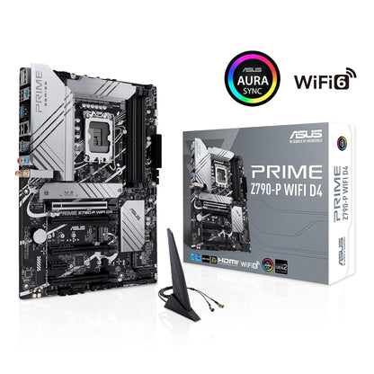 ASUS Prime Z790-P WiFi D4 LGA 1700(Intel 14th,12th&13th Gen) ATX motherboard (PCIe 5.0,DDR4,14+1DrMOS,3x M.2,WiFi 6, Bluetooth v5.2,2.5Gb LAN, front panel USB 3.2 Gen 2 USB Type-C, Thunderbolt 4/USB4)