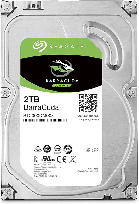Seagate BarraCuda 2TB/4TB/8TB Internal Hard Drive HDD – 3.5 Inch SATA 6Gb/s 7200 RPM 256MB Cache – Frustration Free Packaging