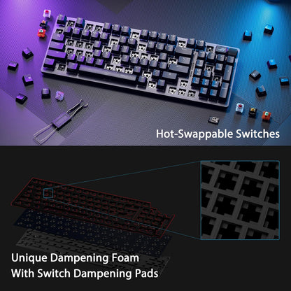 ASUS ROG Strix Scope II 96 Wireless Gaming Keyboard, Tri-Mode Connection, Dampening Foam & Switch-Dampening Pads, Hot-Swappable Pre-lubed ROG NX Snow Switches, PBT Keycaps, RGB-Black