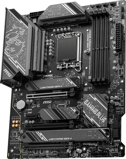 MSI Z790 Gaming Plus WiFi-AMZ Gaming Motherboard (Support 14th/13th/12th Gen Intel Processors, LGA 1700, DDR5, PCIe 5.0, M.2 Slots, 2.5Gbps LAN, USB 3.2 Gen2, Wi-Fi 6E, Bluetooth 5.3, ATX)