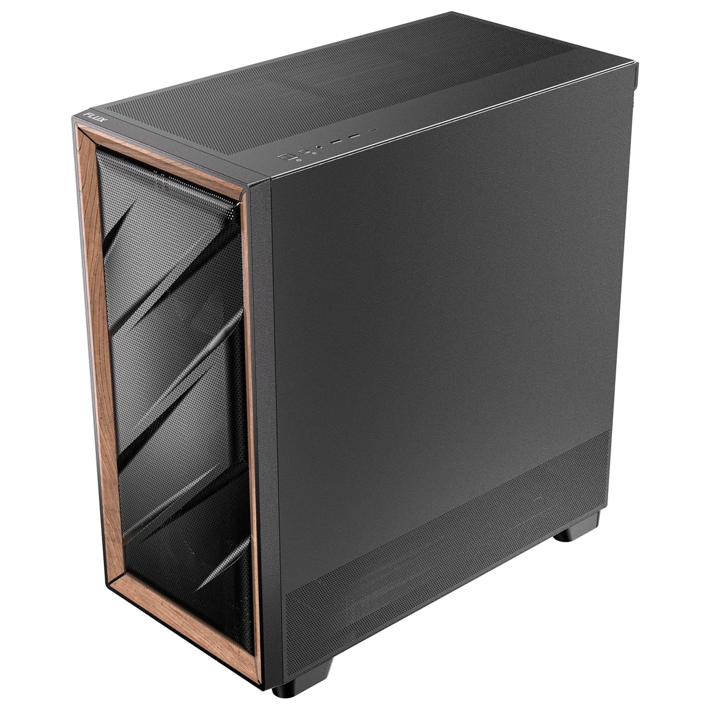 Antec Flux SE, Sound-Dampening Side Panels, 5 x PWM Fans Included, Front Panel with Walnut Wood, Type-C, 420mm Radiator& Back Connect Motherboard Support, Silent Case, Mid E-ATX Tower PC Case