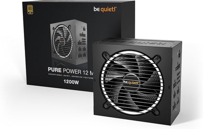 be quiet! BN513 Pure Power 12 M 1200W Modular Quiet Power Supply | 80 Plus Gold | ATX 3.1 | for PCIe 5.0 GPUs and GPUs with 6+2 pin connectors | Silent 120mm Fan | BN513