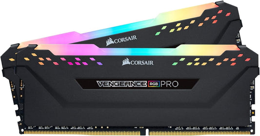 CORSAIR VENGEANCE RGB PRO DDR4 RAM 32GB (2x16GB) 3600MHz CL18-22-22-42 1.35V Intel AMD Desktop Computer Memory - Black (CMW32GX4M2D3600C18)