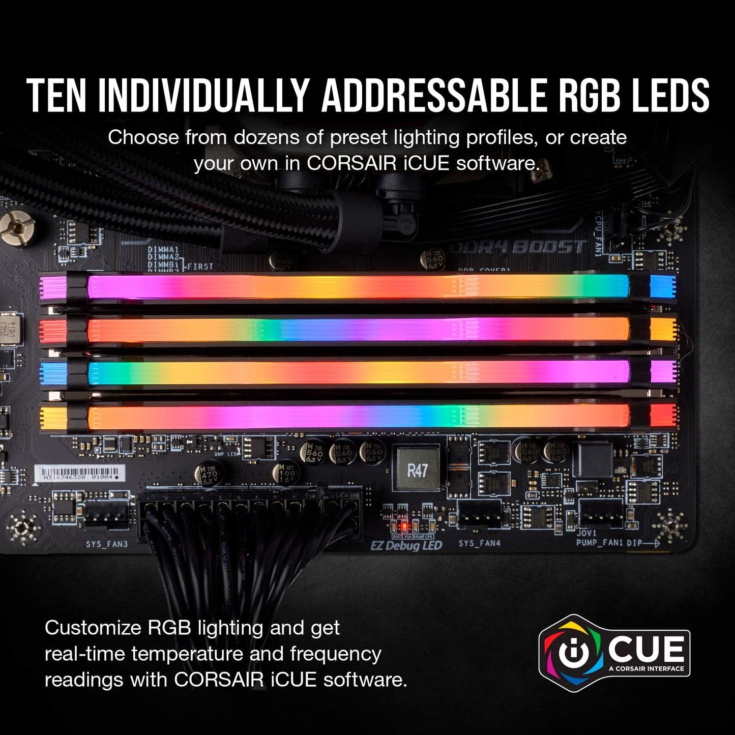 CORSAIR VENGEANCE RGB PRO DDR4 RAM 32GB (2x16GB) 3600MHz CL18-22-22-42 1.35V Intel AMD Desktop Computer Memory - Black (CMW32GX4M2D3600C18)