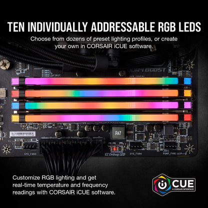 CORSAIR VENGEANCE RGB PRO DDR4 RAM 32GB (2x16GB) 3600MHz CL18-22-22-42 1.35V Intel AMD Desktop Computer Memory - Black (CMW32GX4M2D3600C18)