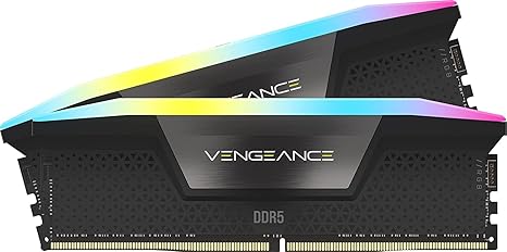 CORSAIR VENGEANCE RGB DDR5 RAM 32GB (2x16GB) 6000MHz CL36-44-44-96 1.35V Intel XMP Desktop Computer Memory - Black (CMH32GX5M2E6000C36)