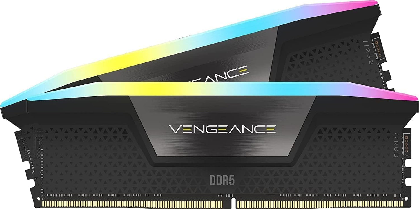 CORSAIR VENGEANCE RGB DDR5 RAM 64GB (2x32GB) 6400MHz CL32-40-40-84 1.40V Intel XMP Desktop Computer Memory - Black (CMH64GX5M2B6400C32)
